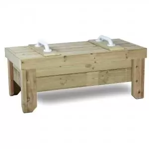 Image of Raised Sandpit With Wooden Lid