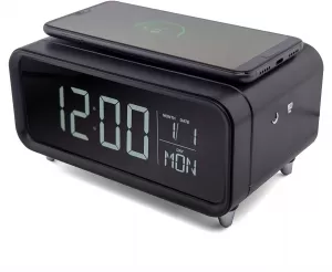 image of Groov-e Athena Alarm Clock with Wireless Charging Pad and Night Light