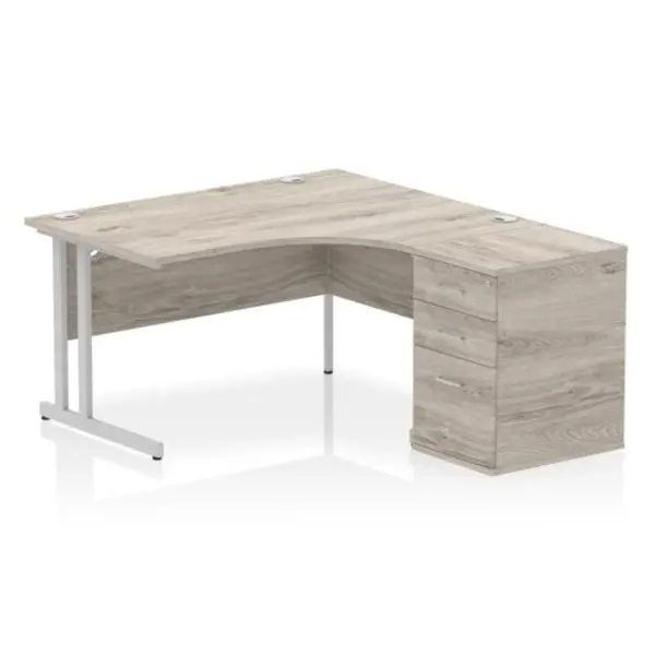 Image of Dynamic Office Solutions Impulse 1400mm Cantilever Right Crescent Desk Workstation I004257