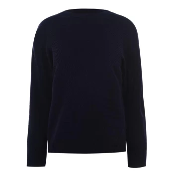 image of Linea Linea Woolcash Crew Neck Jumper - Navy marl