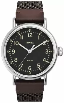 image of Timex TW2U89600 Standard 40mm Silver-tone Case Black Dial Watch