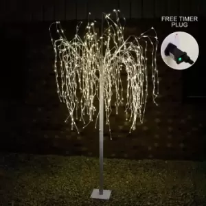 Image of Weeping Willow Tree White 240cm - Warm White - White