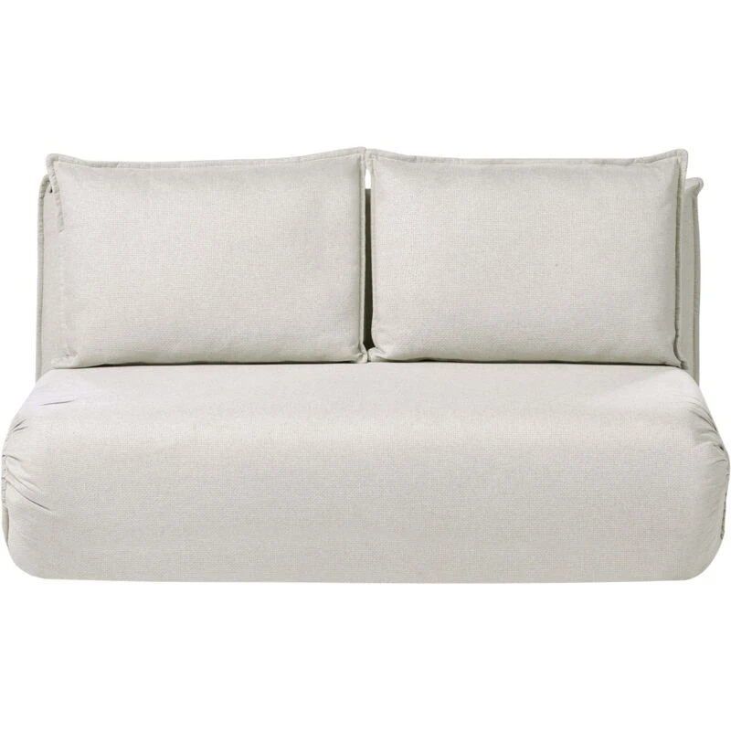 Image of Beliani Sofa Bed 2 Seater Roros Faux Linen Off-White