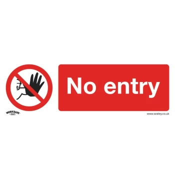 image of Safety Sign - No Entry - Self-Adhesive Vinyl - Pack of 10