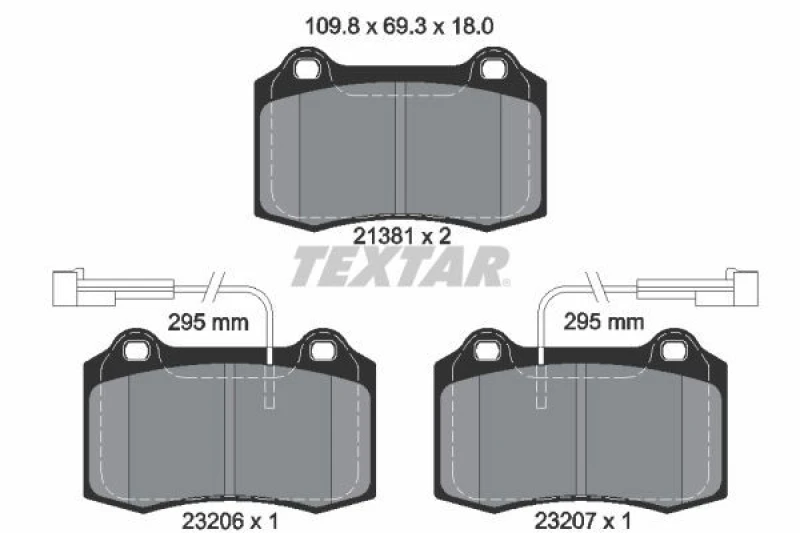 Image of Brake pad set TEXTAR 2138103