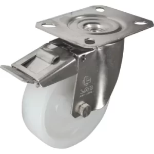 Image of SS Braked Swivel Plate 125MM Nylon