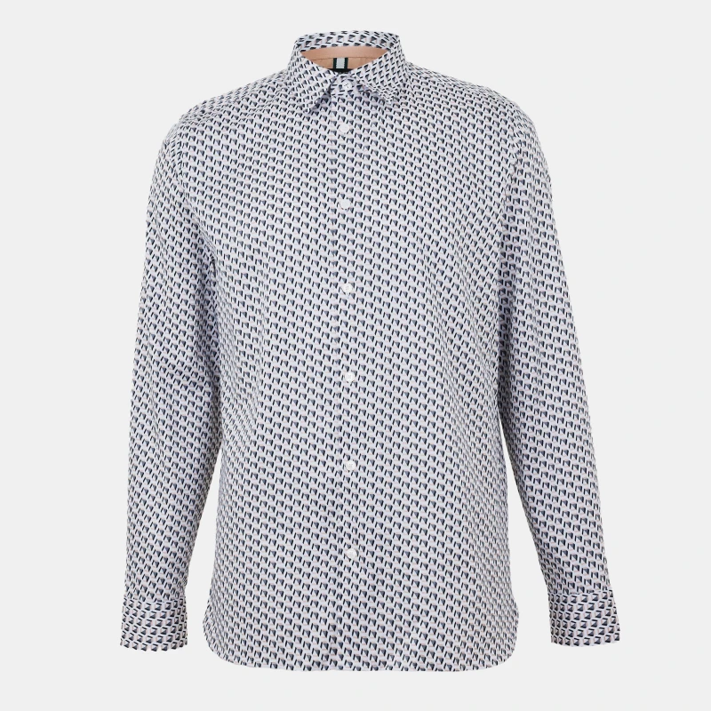 Image of Ted Baker Mens Geo Geometric Short Sleeve Shirt Taupe male XL (5)