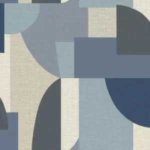 Image of Belgravia Decor Belgravia Decor Ceruti Geometric Wallpaper Blue