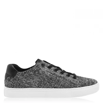 Image of Reiss Brackley Melange Flyknit Trainers - Black/White