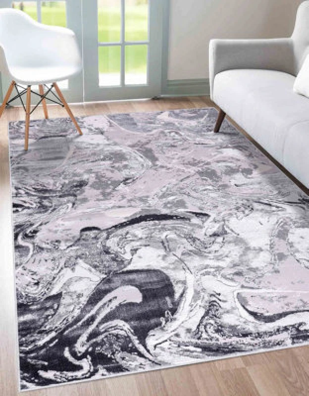 Image of Smart Living Modern Carved Area Rug, Living Room Carpet, Kitchen Floor, Bedroom Soft Rugs 160Cmx230Cm-Emperor(315 Solarius Silver)