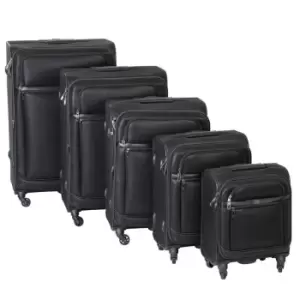 Image of Linea Rome Retro Style Premium Luggage 4 Wheel Spinner Expandable Black Suitcase