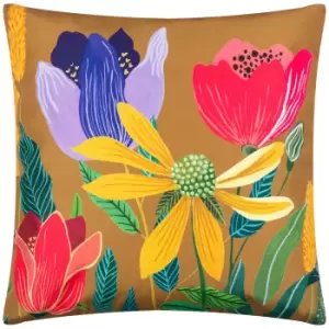 image of House of Bloom Celandine Outdoor Cushion Saffron, Saffron / 43 x 43cm / Polyester Filled