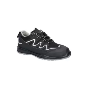 Image of Centek Unisex FS313 Extra Light Water Resistant Nubuck Leather Safety Trainer (10 UK) (Black) - Black