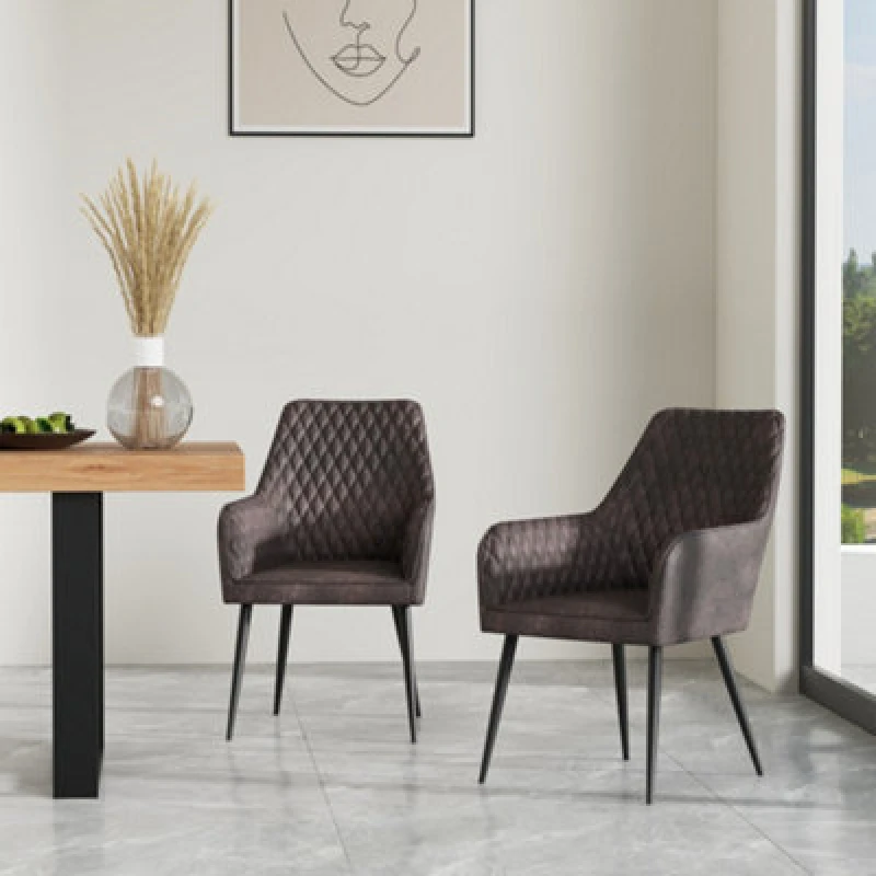 Image of More4Homes Ella Technology Fabric Dining Chair Set Of 6 Bown