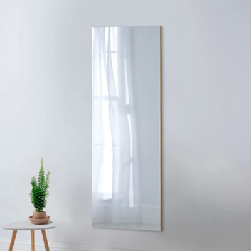 Image of Yearn Mirrors Yearn Mirrors Tall Contemporary Rectangular Wall Mirror in Gold Gold One Size Unisex 0716053066145