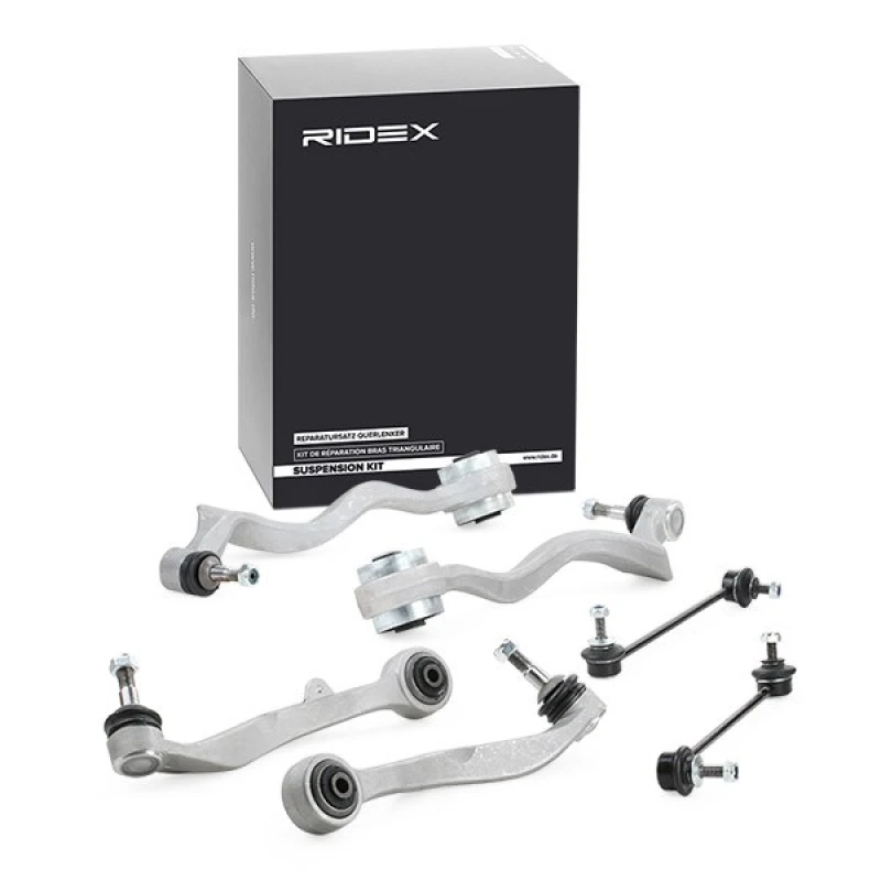 Image of RIDEX 772S0228 Control arm repair kit Front axle both sides, Control Arm Steel Suspension Kit (772)
