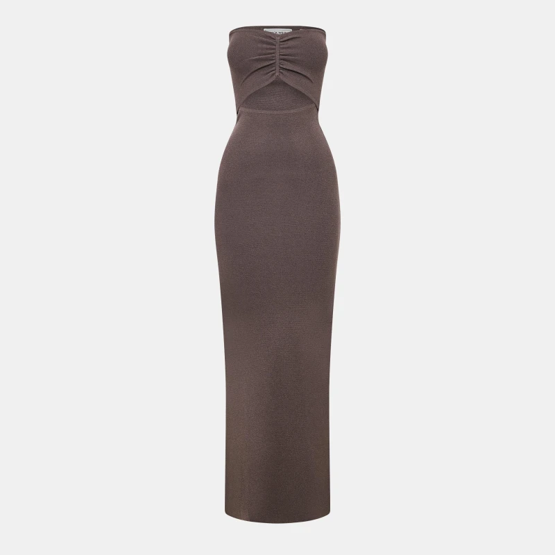 Image of Jack Wills Knitted Bandeau Dress - Brown Brown 8