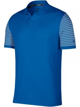 Image of Mens Nike Classic Stripe Polo Blue