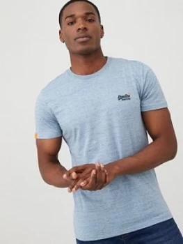 Image of Superdry Orange Label Vintage Embroidery T-Shirt - Light Blue, Sky Blue, Size XS, Men