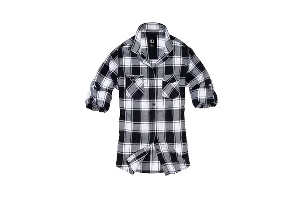 Image of Brandit Amy Flannel Checkshirt Flanel Shirt Black white L Women