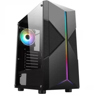 image of Spire Pyro ARGB Gaming Case w/ Glass Window, ATX, ARGB Strips w/ IC connection, 1 ARGB Fan, Mesh Top & 2 Front Cut-Outs