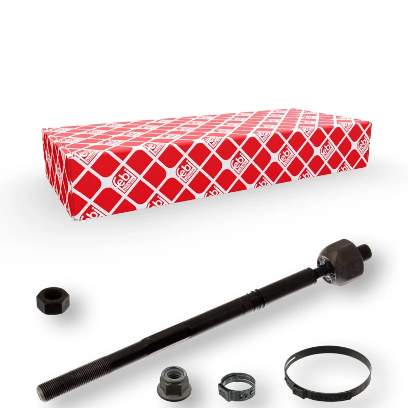 Image of FEBI BILSTEIN 43794 Inner Tie Rod Front Axle Right, with counter nut, with clamps Inner Tie Rod (51)