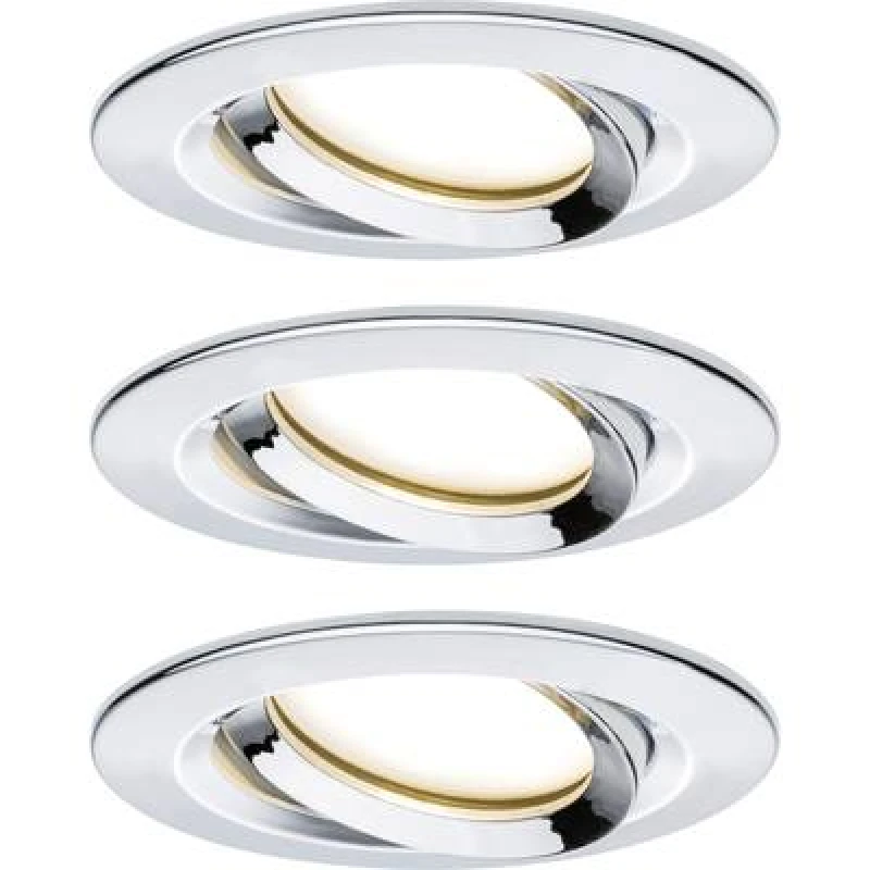 Image of Paulmann Paulmann Nova Plus Bathroom recessed light 3 Piece set LED (monochrome) LED 20.4 W IP65 Chrome 93684