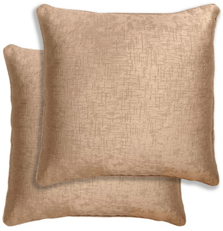 Image of Enhanced Living Pair of Vogue Textured Double Sided Zip Opening Piped Edge Cushion Covers - 43x43cm - Cases Only Natural