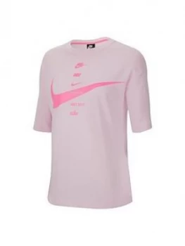Image of Nike NSW Swoosh T-Shirt (Curve) - Pink Foam, Pink Foam, Size 18-20=1X, Women
