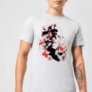 Image of Marvel Knights Daredevil Layered Faces Mens T-Shirt - Grey - 3XL
