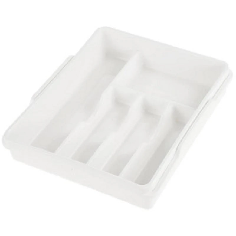 Image of Keeeper Expandable Cutlery Tray 5 to 7 Compartments Drawer Insert White