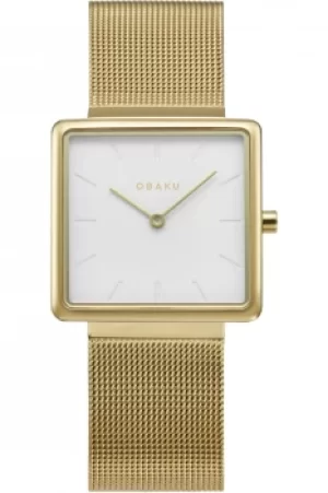 Obaku Kvadrat Gold Watch V236LXGIMG