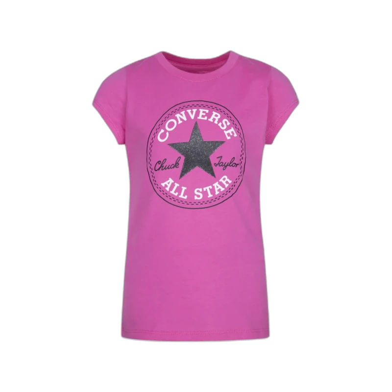 Image of Converse Girl's T-Shirt Converse Timels Chuck Patch Rose Female 13/15 ans