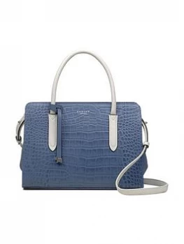 Image of Radley Liverpool Street Faux Croc Medium Zip Top Multiway - Denim