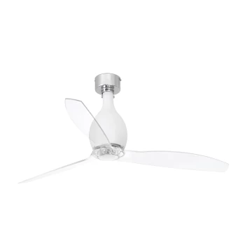 image of Mini Medium Ceiling Fan Matt White, Clear - Optional LED Light Sold Separately