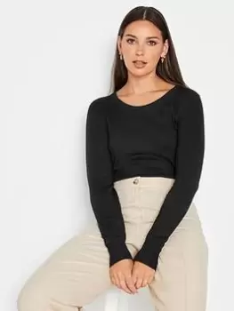 Image of Long Tall Sally Black Scoop Neck Jumper, Black, Size 14-16, Women