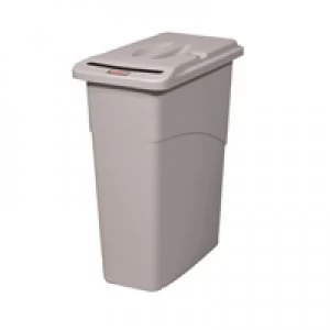 Image of Rubbermaid Slim Jim Grey Confidential Waste Container FG9W1500LGRAY