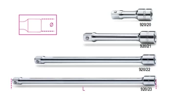 image of Beta Tools 920/20 1/2" Square Drive Extension Bar 75mm 009200818