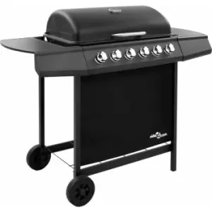 Image of Vidaxl - Gas BBQ Grill with 6 Burners Black - Black