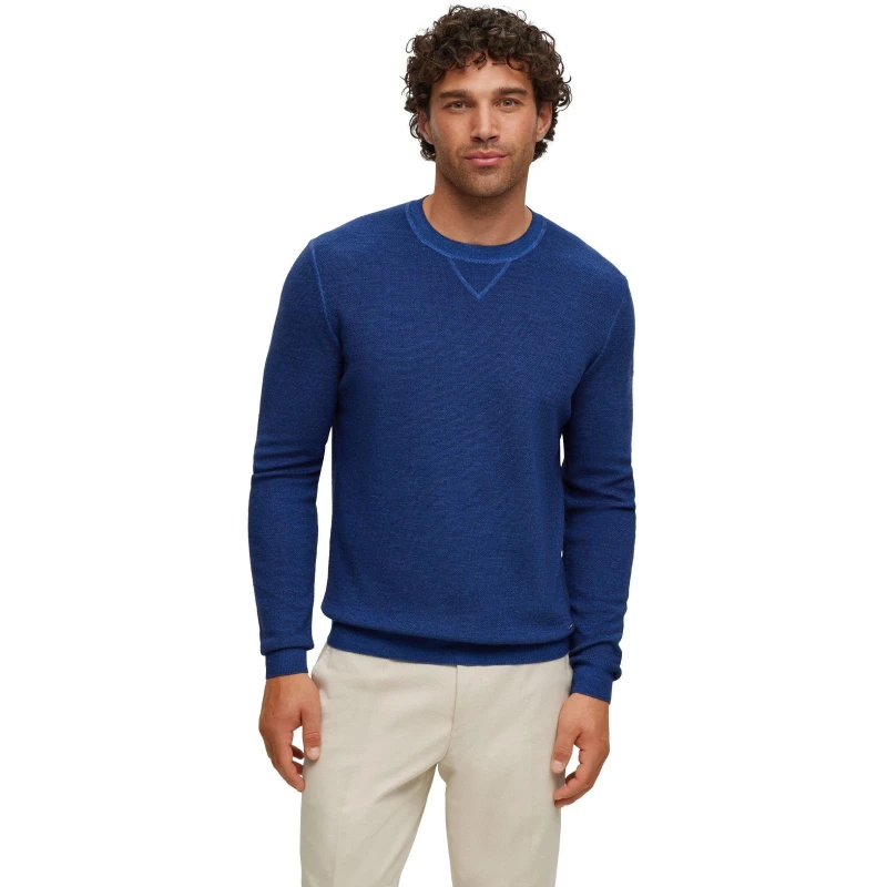 Image of Boss Mens T-Glam Crew Sweater Dark Blue male 2XL