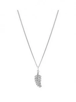 image of Simply Silver Sterling Silver 925 Swarovski Feather Pendant