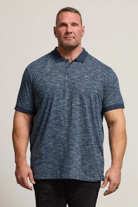 Image of BadRhino BadRhino Men Slub Polo Shirt in Blue Size: 5-6X-Large Blue 5-6XL Male 5063110865018