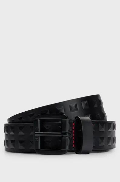 Image of Hugo Gad Stud Belt Leather Belt 30R (80cm) Black 72862403080