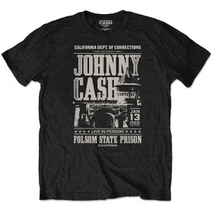 Image of Johnny Cash - Prison Poster Unisex Large T-Shirt - Black