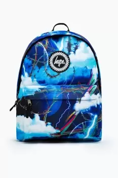 image of HYPE UNISEX Blue LIGHTNING BARBWIRE CREST BACKPACK