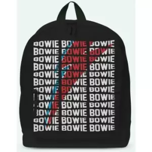 Image of David Bowie Backpack Warped Flash Logo Official Rocksax - Multicoloured
