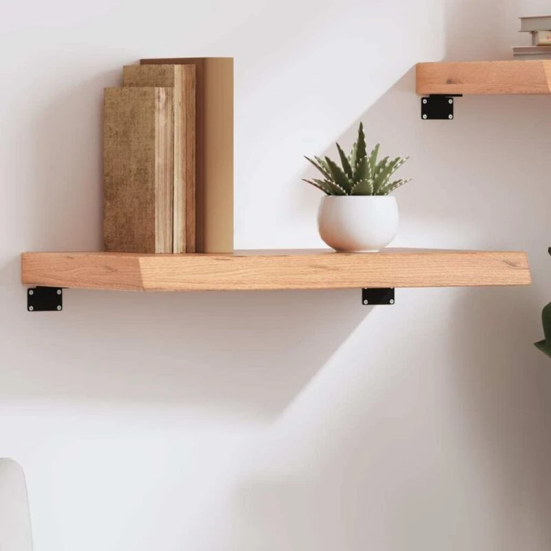 Image of Vidaxl Wall Shelf Light Brown 60X30X6cm Treated Solid Wood Oak, Brown 363646
