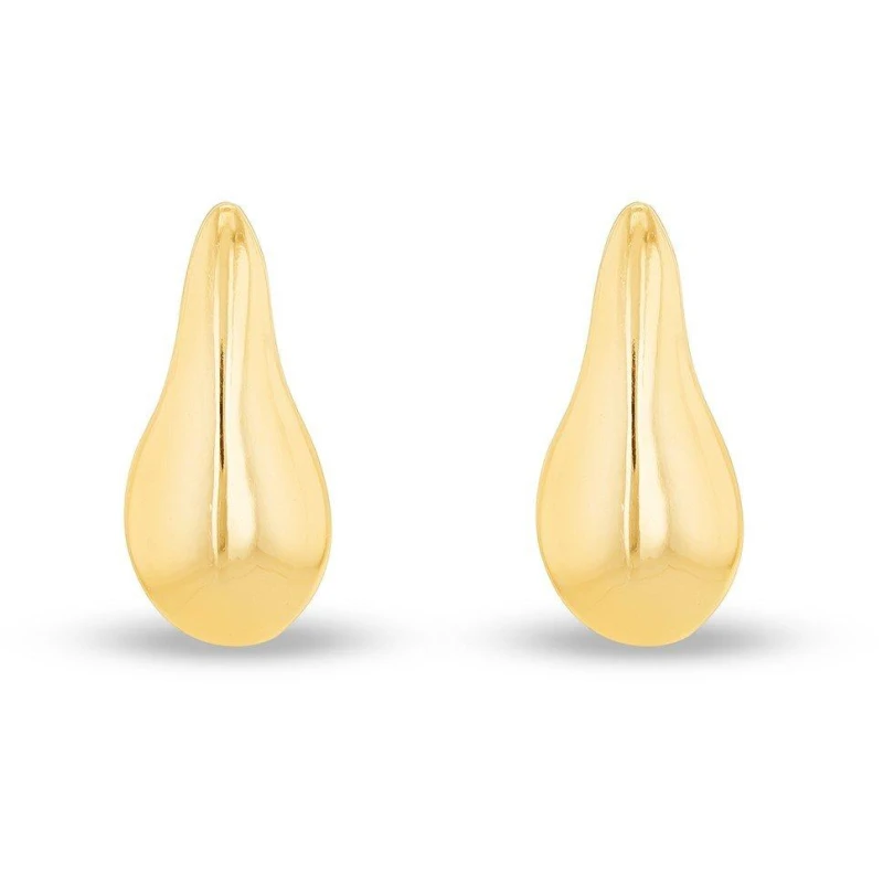 Image of Be You 9ct Gold Rounded Teardrop Stud Earring Yellow Gold female One Size