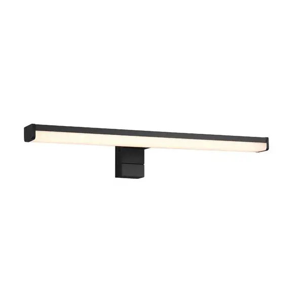 image of Lino Modern 40cm Bathroom Wall Lamp Black Matt 3000K IP44