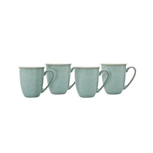 Image of Denby Elements Green 4 Piece Coffee Beaker Mug Set